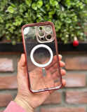 iPhone 14 Pro Max Kamera Lens Korumalı Şeffaf Magsafeli Darbe Emici Kılıf - Kırılmaz Cam Hediyeli