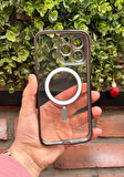 iPhone 14 Pro Max Kamera Lens Korumalı Şeffaf Magsafeli Darbe Emici Kılıf - Kırılmaz Cam Hediyeli