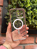 iPhone 14 Pro Max Kamera Lens Korumalı Şeffaf Magsafeli Darbe Emici Kılıf - Kırılmaz Cam Hediyeli