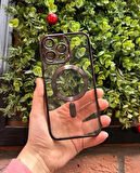 iPhone 14 Pro Max Kamera Lens Korumalı Şeffaf Magsafeli Darbe Emici Kılıf - Kırılmaz Cam Hediyeli