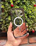 iPhone 14 Pro Max Kamera Lens Korumalı Şeffaf Magsafeli Darbe Emici Kılıf - Kırılmaz Cam Hediyeli