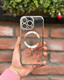 iPhone 14 Pro Max Kamera Lens Korumalı Şeffaf Magsafeli Darbe Emici Kılıf - Kırılmaz Cam Hediyeli
