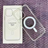 iphone 15 PRO Max Uyumlu Şeffaf Magsafe özellikli Kaliteli Sararmaz Kılıf - Kırılmaz Cam Hediyeli