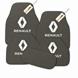 Gri Renk Renault Araba Halı Paspas Seti 5'li – Kaymaz, Suya Dayanıklı, Kolay Temizlenebilir Araç Paspası