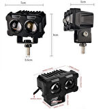 Robot Sis Farı 2 Adet Sarı – Beyaz 50W Motosiklet Off Road Atv Utv Araba Uyumlu Baykuş Sis