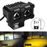 Robot Sis Farı 2 Adet Sarı – Beyaz 50W Motosiklet Off Road Atv Utv Araba Uyumlu Baykuş Sis
