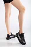 Suins Rowen Model Kadın Leopar Desenli Fileli Spor Ayakkabı Sneaker