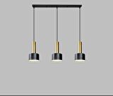 Rsylight Retro Metal 3 Lü Masa Üstü Siyah Gold Dekoratif Rustik Sarkıt Avize Genişlik:60 cm