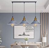 Rsylight Retro Dekoratif 3 lü Gri Rustik Metal Sarkıt Avize 60 Cm