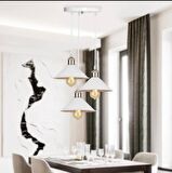 Rsylight Retro Dekoratif 3 lü Beyaz Rustik Metal Sarkıt Avize 30 Cm 