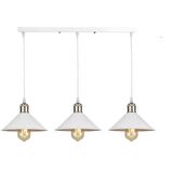 Rsylight Retro Dekoratif 3 lü Beyaz Rustik Metal Sarkıt Avize 60 Cm