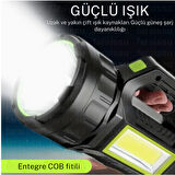 GK-T95  5 Adet 30W Uzun Menzilli Solar Panelli Powerbank Usb Çıkış S.o.s Lu Ultra Güçlü Ledli Şarjlı Feneri