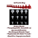 Kırmızı Ayak Takma Tırnak Ve Yapıştırma Seti
