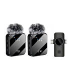Kablosuz Yaka Mikrofonu Tekli Mikrofon iPhone 16 ile Uyumlu Type-C Portlu Telefon Pc Tablet Video Kayıt Röportaj Canlı