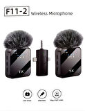 Kablosuz Yaka Mikrofonu Tekli Mikrofon iPhone 16 ile Uyumlu Type-C Portlu Telefon Pc Tablet Video Kayıt Röportaj Canlı