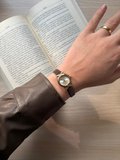 Retro Minimal Deri Kordon Vintage Kadın Kol Saati Acı Kahverengi
