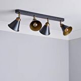 Rsylight Retro Metal Dekotatif Rustik Masa Üstü 4 Lü Sıralı Avize