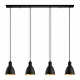 Rsylight Retro Metal Masa Üstü Rustik 4 Lü Siyah Sarkıt Avize genişlik 100 cm