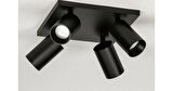 Rsylight Metal Hareketli Modern Siyah Kare 4Lü Led Spot Avize Beyaz Ampullü