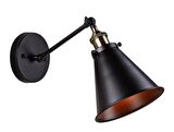 Rsylight Retro Metal Dekoratif Salon - Yatak Odası Duvar Siyah Mafsallı Aplik 