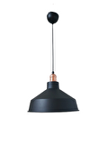 Rys Retro Metal Siyah Dekoratif Bakır Duylu Siyah İçi Siyah Kafe Mutfak Avize Çap:30 cm