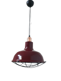 Rys Retro Metal Bordo Bakır Duylu Dekoratif Kafesli Tekli Sarkıt Kafe Mutfak Aydınlatma Çap:30 cm