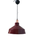 Rys Retro Metal Bordo Bakır Duylu Dekoratif Ruktik Tekli Sarkıt Kafe Mutfak Aydınlatma Çap:30 cm