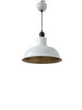 Rys Retro Metal Dekoratif Beyaz İçi Gold Siyah Duylu Tekli Sarkıt Avize Çap:30 cm