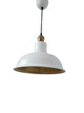 Rys Retro Metal Dekoratif Beyaz İçi Gold Eskitme Duylu Tekli Sarkıt Avize Çap:30 cm