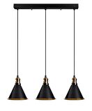 Rys Retro Siyah 3 Lü Masa Üstü Sıralı Dekoratif Rustik Sarkıt Avize En 60 cm