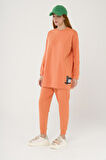 
S-3991 Slogan Nakışlı Basic Oversize Sweatshirt Takım