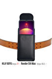 Reeder S19 Max Kemer Kılıfı Kapaklı Dik Suni Deri Çantası