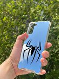 Samsung Galaxy S21 Plus Uyumlu Aynalı Spider Desenli Darbe Kamera Korumalı Silikon Telefon Kılıfı