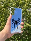 Samsung Galaxy S21 Plus Uyumlu Aynalı Spider Desenli Darbe Kamera Korumalı Silikon Telefon Kılıfı