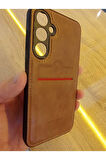 Samsung Galaxy S23 FE Deri Kartlıklı İçi Karbon Darbe Korumalı Kamera Korumalı Kılıf