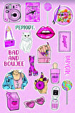 Pink Cool Pembe Aesthetic Temalı Laptop tablet telefon defter sticker seti etiket