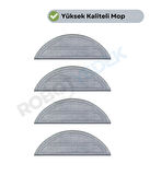 Roborock S8 Pro (Ultra Değil!) Uyumlu 4 Adet Mikrofiber Mop Bez