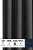 Gauze Fabric Design SAFİR KADİFE DOKULU ANTRASIT YÜKSEK KALİTELİ EKSTRAFORLU FON PERDE 125 x 260