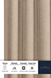 Gauze Fabric Design SAFİR KADİFE DOKULU BEJ YÜKSEK KALİTELİ EKSTRAFORLU FON PERDE 225 x 270
