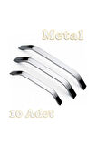 Şahin Alüminyum Metal Lüks Modern Mobilya Çekmece Mutfak Dolabı Kulpu Krom 128mm (10 Adet)