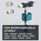 Tüm Rezervuarlarla Uyumlu 1/2” ve 3/8” Girişli Sessiz Dolum Şamandırası Seti – Evrensel Uyumlu