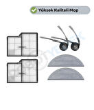Roborock Saros 10 Uyumlu Hepa Filtre Yan Fırça Mop-6 Parça