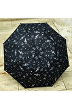 Siyah Müzik Notalı Kadın Şemsiye - Siyah