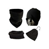 Kışlık Spor Unisex Siyah Polar Boyunluk Siyah