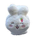 Kız Çocuk  3D Peluş Tavşan Kulaklık Beyaz