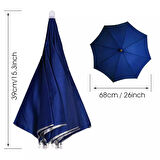 Kafaya Takılan Şemsiye Gölgelik Plaj Yazlık Kafa Şemsiyesi- Mavi 