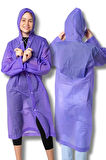Kadın Erkek Yağmurluk Kapüşonlu Çıtçıtlı Eva Mor Yağmurluk Bymmrc881r09