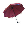 Rubenis Rüzgara Dayanıklı Bordo Kadın Şemsiyesi 8 Tel Manuel