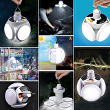 BUFFER® 5 Led'li 3 Farklı Işık Modlu Açılıp Kapanabilir Led Kanatlı Güneş Enerjili Solar Aydınlatma Asılabilir Kamp Feneri