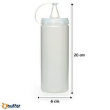 BUFFER® Şeffaf Kapaklı Sızdırmaz Yağlık Sosluk Şişesi Plastik Yağdanlık 400 ml AP-9028